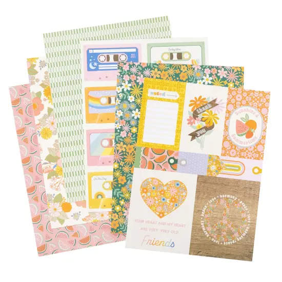American Crafts Single-Sided Paper Pad 6"X8" 36/Pkg-Jen Hadfield Flower Child {3}