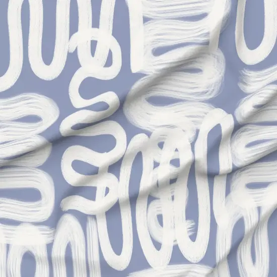 Various Fabrics by the Yard or Fat Quarter Soft Blue Squiggle Abstract Modern Design Large Scale Watercolor Paint Custom Printed Fabric by Spoonflower {6}