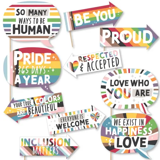 Big Dot of Happiness So Many Ways to Be Human - Pride Party Photo Booth Props Kit - 10 Piece {1}