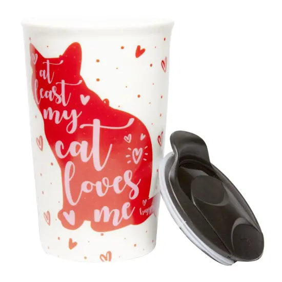 Cat Coffee Mug | 9-Ounce Ceramic Coffee Cup | Cute Hearts & Kitty Mug Gift {3}