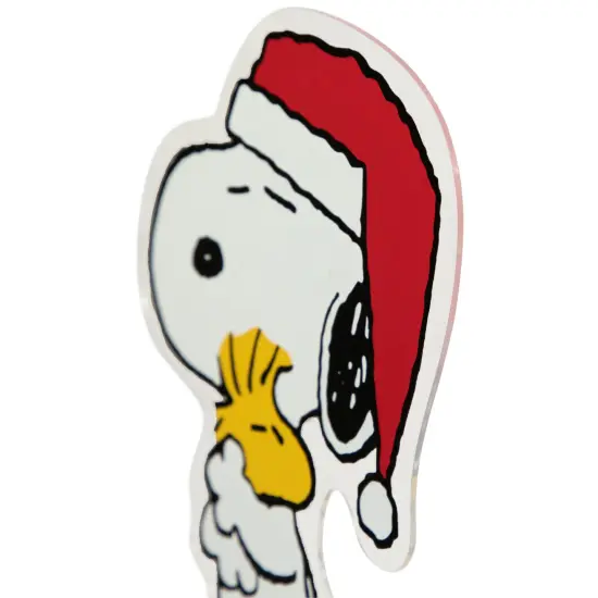 Northlight Peanuts Snoopy Hugs Woodstock Double Sided Christmas Window Cling Decoration - 7" White {4}