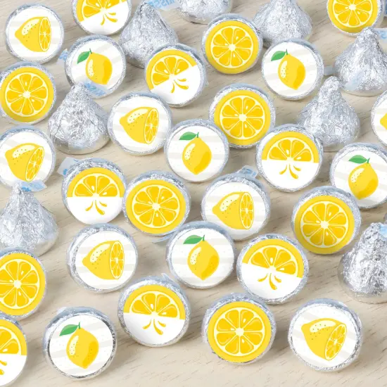 Big Dot of Happiness So Fresh - Lemon - Citrus Lemonade Party Small Round Candy Stickers - Party Favor Labels - 324 Count {1}