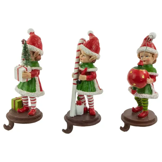 Northlight Standing Christmas Elves Stocking Holders - 8.5" - Set of 3 Green {5}