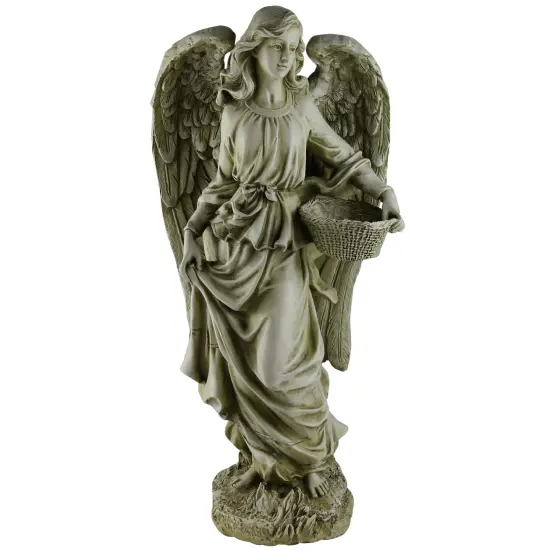 Roman Joseph's Studio Angel with Basket Outdoor Garden Statue - 17.75" Green {1}