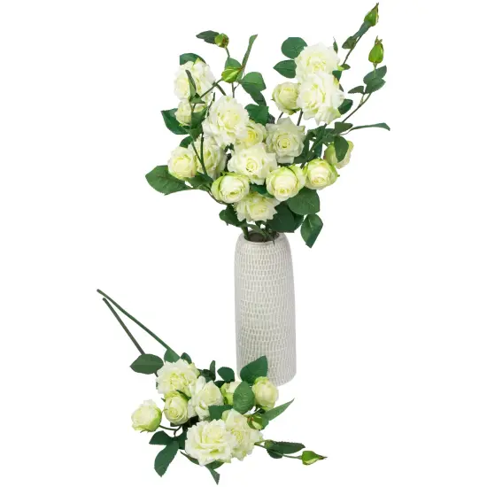 Northlight Real Touch&trade; White Artificial Rose Floral Sprays, Set of 6 -35" {4}