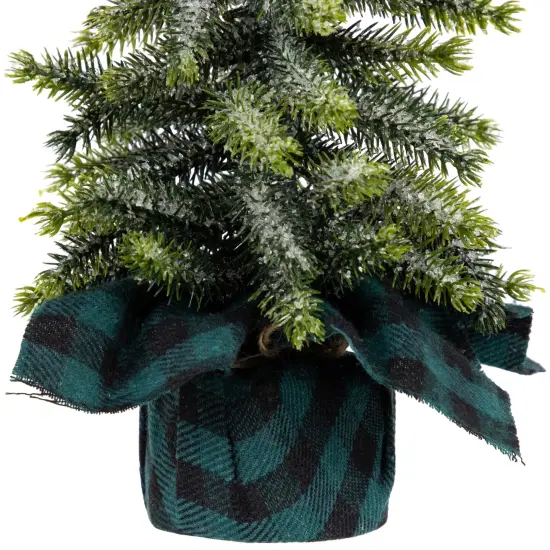 Northlight Mini Iced Downswept Pine Artificial Christmas Trees - 9" - Set of 3 Green {6}