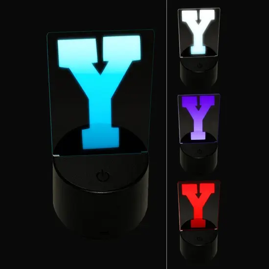 Letter Y Uppercase Fun Bold Font 3D Illusion LED Night Light Sign Nightstand Desk Lamp {1}