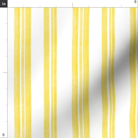 Various Fabrics by the Yard or Fat Quarter Yellow Painted Stripe Contemporary Limon Modern Coastal Summer Sunny Happy Large Scale Custom Printed Fabric by Spoonflower {4}