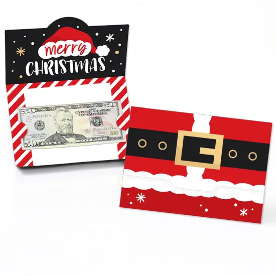 Big Dot of Happiness Secret Santa - Christmas Gift Exchange Party Money And Gift Card Holders - Set of 8 {1}