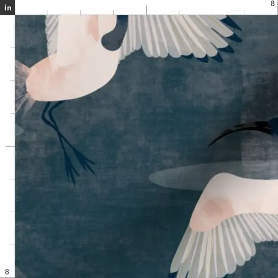 Various Fabrics by the Yard or Fat Quarter Australian Ibis Weathered Look Denim Blue Distressed Wildlife Custom Printed Fabric by Spoonflower {4}