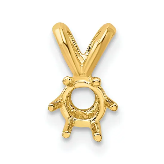 14K Gold 1ct 6 Prong Round Pendant Setting {2}