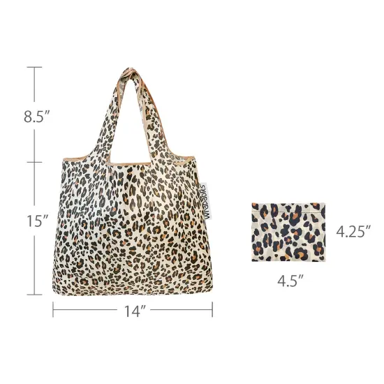 Wrapables Small Foldable Tote Nylon Reusable Grocery Bags Wild Cat {3}
