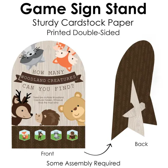 Big Dot of Happiness Woodland Creatures - Baby Shower or Birthday Party Scavenger Hunt - 1 Stand and 48 Game Pieces - Hide and Find Game {7}