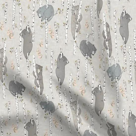 Various Fabrics by the Yard or Fat Quarter Baby Bear Woodland Forest Neutral Earth Tone Whimsical Bears Custom Printed Fabric by Spoonflower {5}