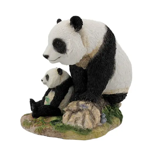 Mother And Child Panda Bear Statue Baby Animal {3}
