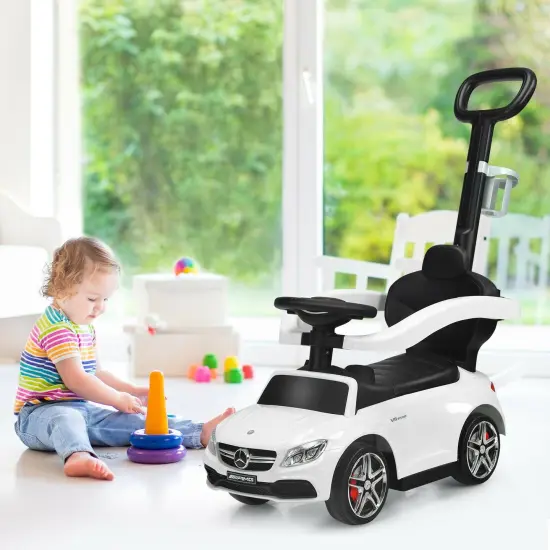 3-in-1 Mercedes Benz Ride-on Toddler Sliding Car White {6}