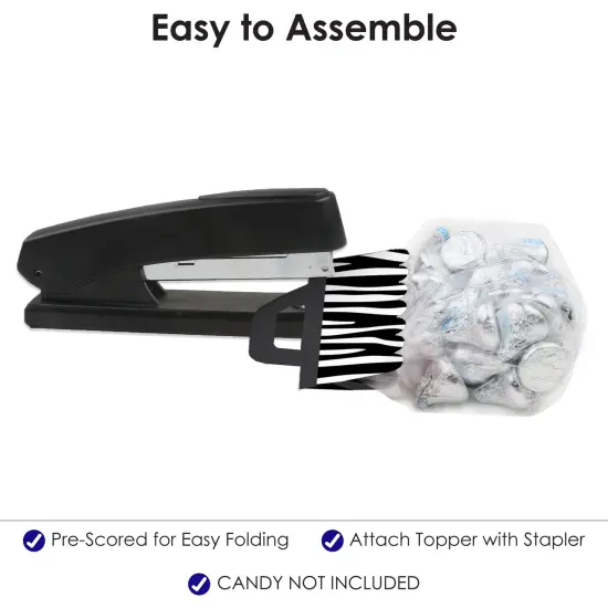 Big Dot of Happiness Zebra Print - DIY Safari Party Clear Goodie Favor Bag Labels - Candy Bags with Toppers - Set of 24 {6}