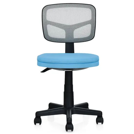 Costway Armless Office Chair Adjustable Swivel Computer Mesh Desk Chair Green\Blue\Gray {7}