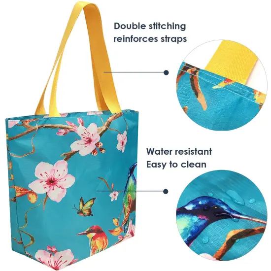 Wrapables Carryall Shopping Travel Tote Bag with Durable Ripstop Polyester - Foldable, Waterproof, and OEKO-TEX Certified Large, CherryBlossom {5}