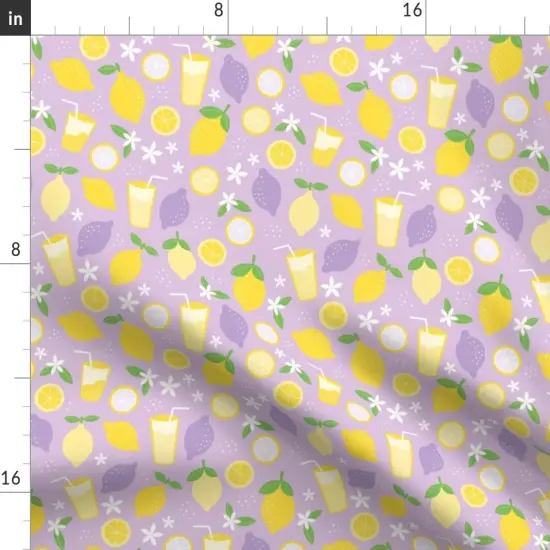 Various Fabrics by the Yard or Fat Quarter Summer Fruit Sweet Floral Cute Whimsical Lemons Lemonade Garden Purple Custom Printed Fabric by Spoonflower {2}