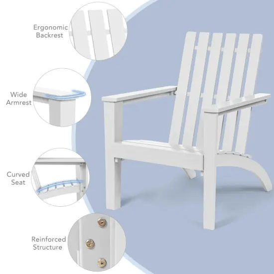 Costway Outdoor Wooden Adirondack Chair Patio Lounge Chair w/ Armrest {5}