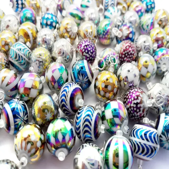 Mini Christmas Ornaments Grab Bag, 20 pieces, Mixed Colors and Patterns, Hooks Included, Adorabilities {5}