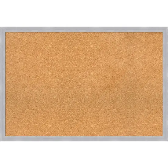 Grace Narrow Framed Corkboard, Natural Cork Nickel {1}