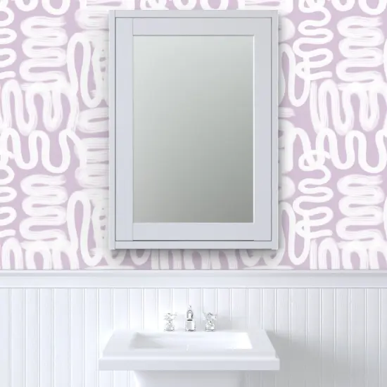 Pre-Pasted Wallpaper 2FT Wide Modern Art Purple Punk Abstract Art Graffiti Lavender Scribble Spray Paint Custom Pre-pasted Wallpaper by Spoonflower {6}