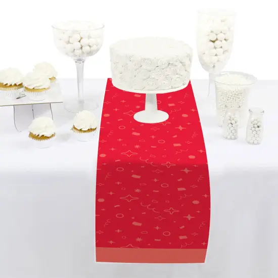 Big Dot of Happiness Red Confetti Stars - Petite Simple Party Paper Table Runner - 12 x 60 inches {3}