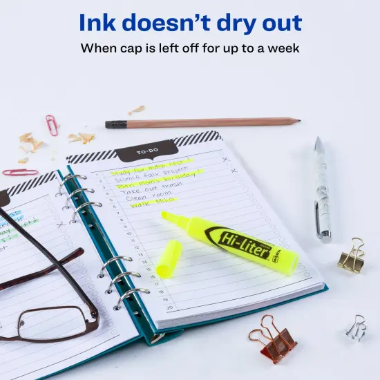 Avery Hi-Liter Value Pack Desk-Style Highlighters, Smear Safe Ink, 200 Fluorescent Yellow Highlighters (24130) {5}