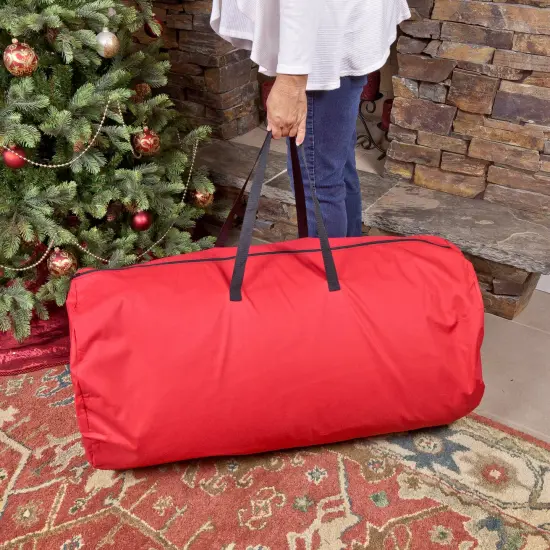 Simple Living 36" Multi-Use Large Holiday Storage Bag - For Garlands, Trees, Lights, Inflatables and More Red {3}