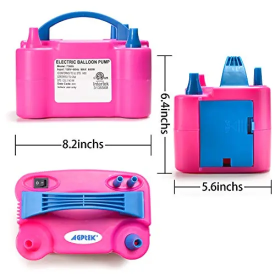Electric Air Balloon Pump, 110V 600W Portable Dual Nozzle Inflator/Blower in Rose Red for Party Decorations {3}