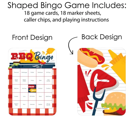 Big Dot of Happiness Fire Up the Grill - Bingo Cards and Markers - Summer BBQ Picnic Party Bingo Game - Set of 18 {4}