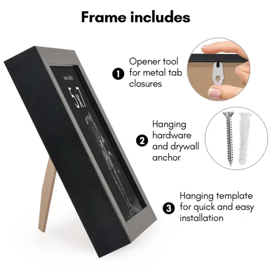 Americanflat Gallery-Style Picture Frame - Ideal Frame for Gallery Wall Display - Showcase Artwork, Prints, and Photos - Shatter Resistant Glass - Hanging Hardware with Drywall Anchor {9}