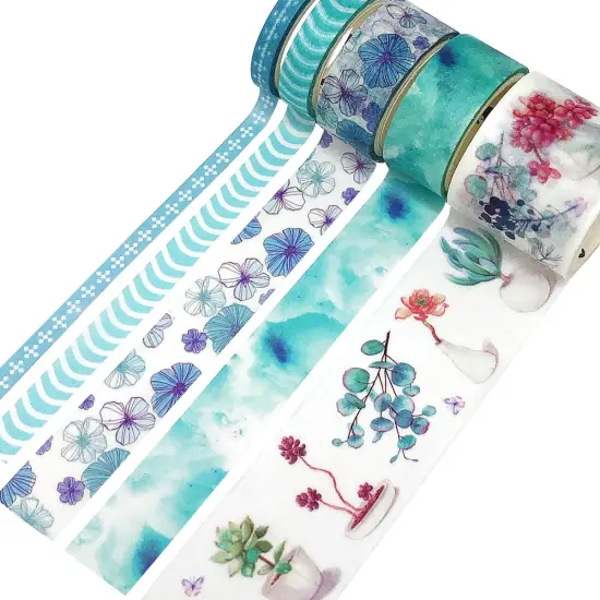 Wrapables Decorative Washi Tape Box Set (10 Rolls) Purple Floral {3}