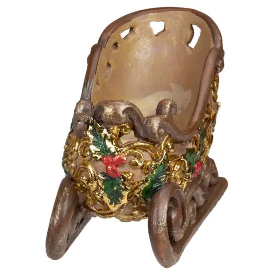 Northlight 8.75" Brown and Gold Sleigh Tabletop Christmas Decoration {3}