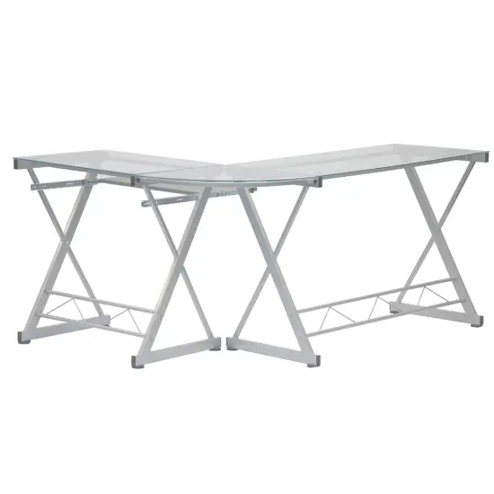 Techni Office Solutions 61.75" White Durable L-Shaped Computer Desk {5}