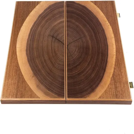 WE Games Luxury Walnut Tree-Trunk Backgammon Set - 19 inches - Handcrafted in Greece {4}