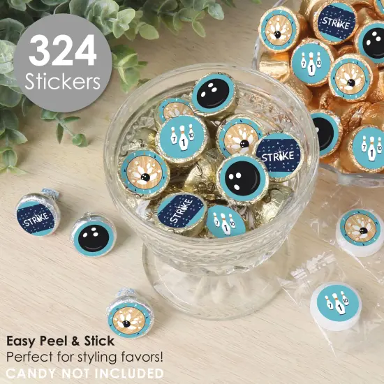 Big Dot of Happiness Strike Up the Fun - Bowling - Birthday Party or Baby Shower Small Round Candy Stickers - Party Favor Labels - 324 Count {3}