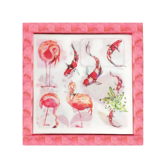 Wrapables Washi Scrapbooking Stickers Box Set Peach Floral {10}