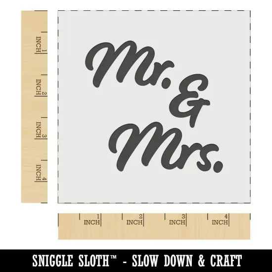 Mr. and Mrs. Married Couple Wedding Anniversary Wall Cookie DIY Craft Reusable Stencil {7}