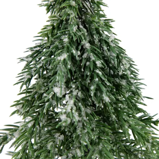 Northlight Frosted Icy Pine Christmas Tree with Jute Base - 7.5" Green {6}