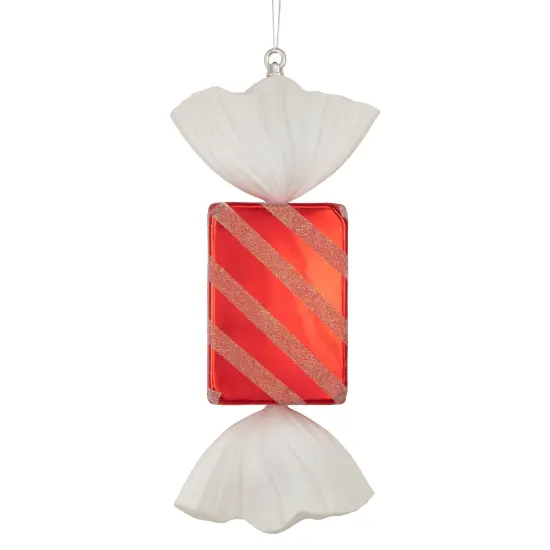 Northlight Wrapped Candy with Striped Glitter Shatterproof Commercial Christmas Ornament - 18" Red {1}