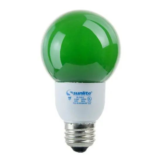 SUNLITE Compact Fluorescent 9W Colored Green Globes Bulb {1}