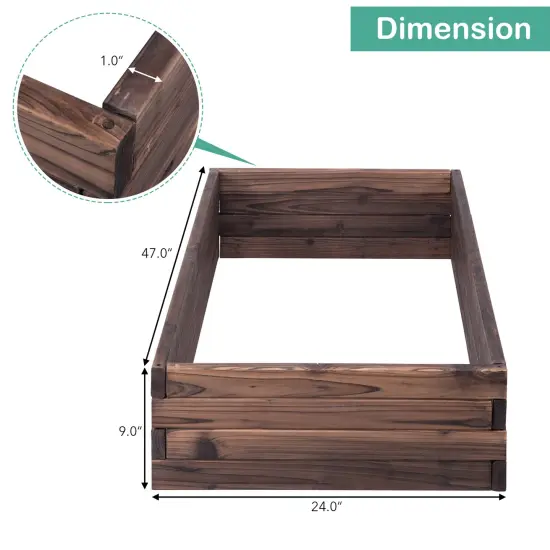 Costway Wooden Raised Garden Bed Kit - Elevated Planter Box For Growing Herbs Vegetable {2}