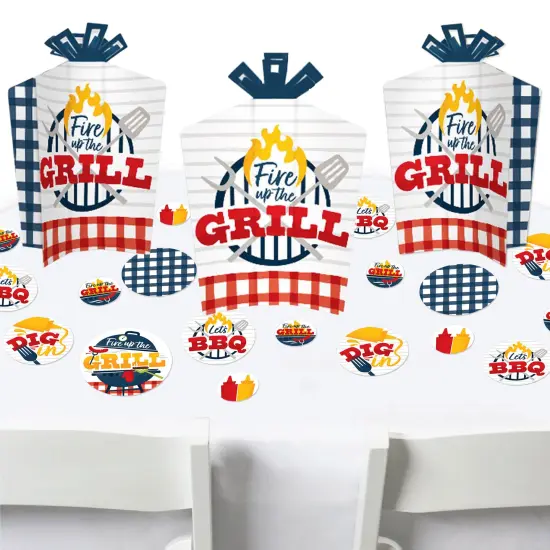 Big Dot of Happiness Fire Up the Grill - Summer BBQ Picnic Party Decor and Confetti - Terrific Table Centerpiece Kit - Set of 30 {1}
