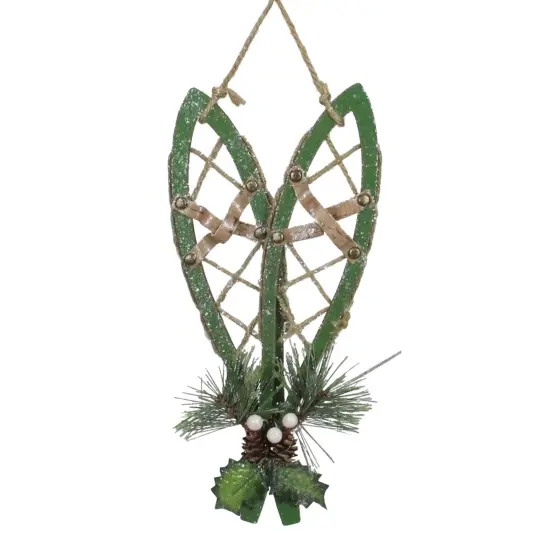 Gerson 12" Green Hanging Snowshoe Christmas Wall Decoration {1}