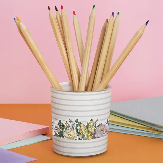 Wrapables Landscape Floral Metallic Gold Foil Washi Tape, 30mm x 3M Dreamy White {4}