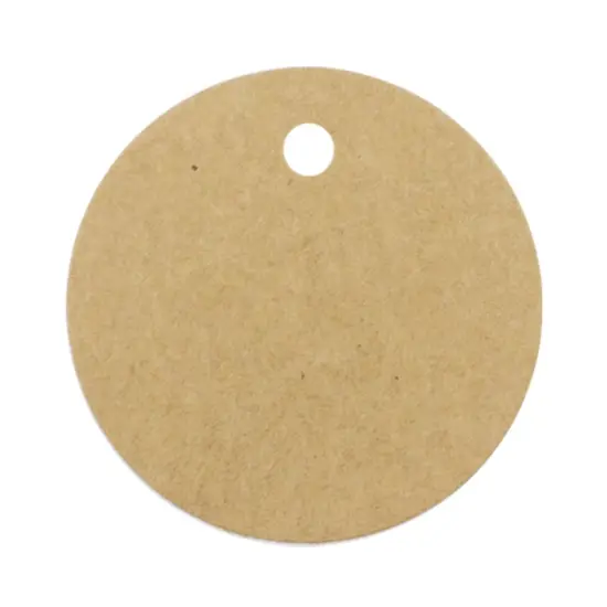 Wrapables 50 Gift Tags/Kraft Hang Tags with Free Cut Strings for Gifts, Crafts & Price Tags Circle {1}