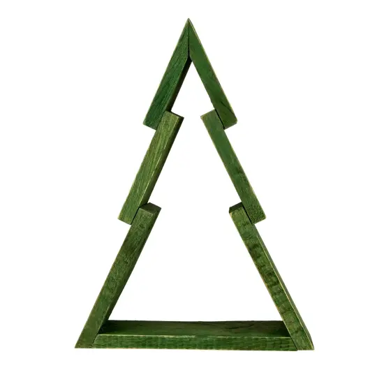 Northlight Geometric Wooden Christmas Tree Display - 9.5" - Green {1}